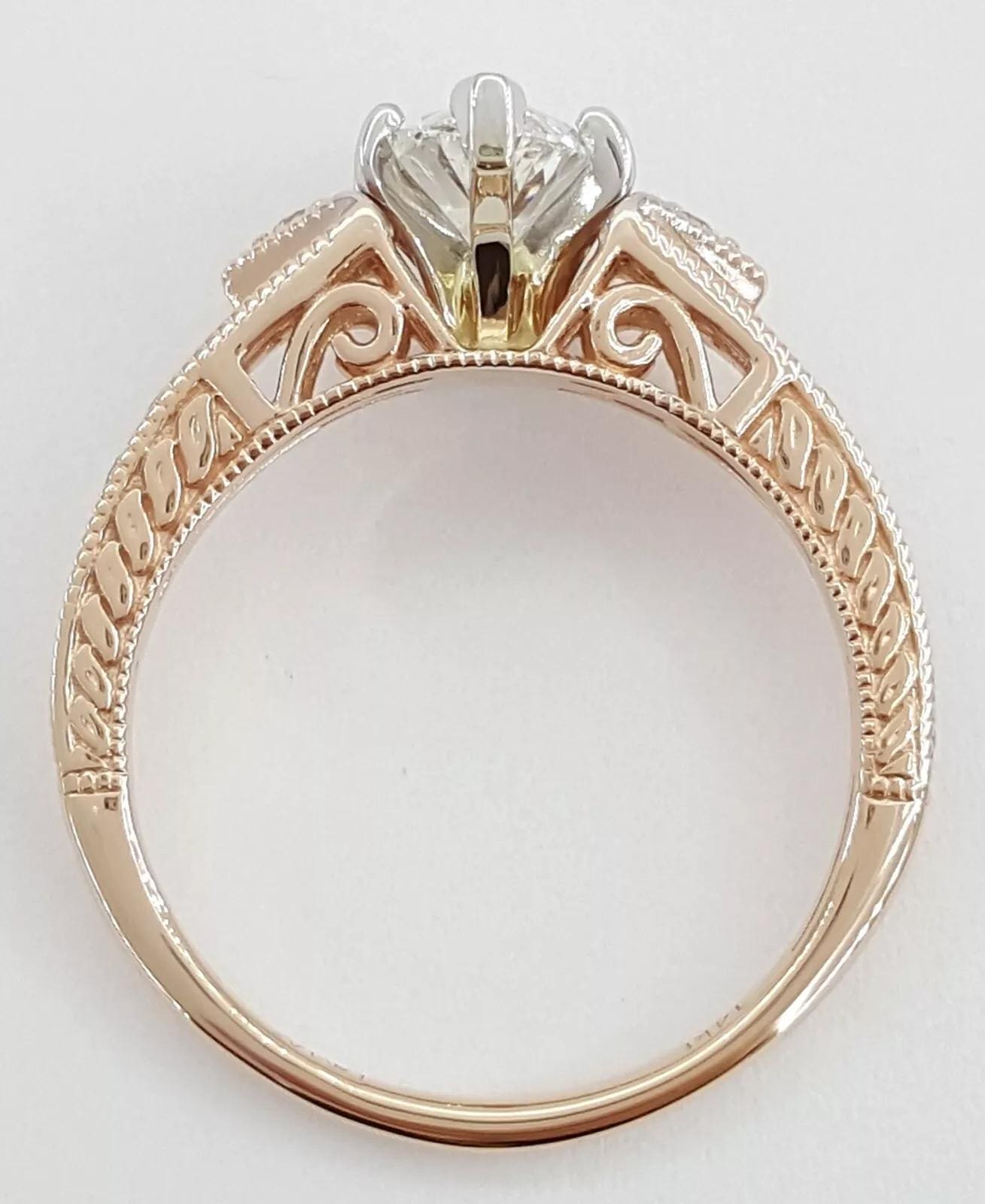 1.3 ct 14K Rose Gold Marquise Cut Diamond Engagement Ring GIA Retail 7,000