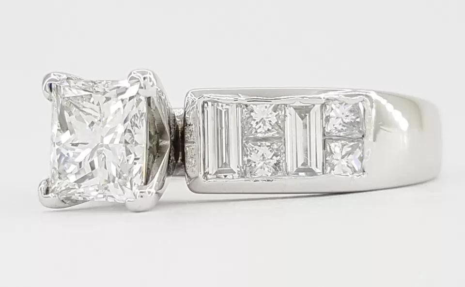 Princess & Baguette Cut Diamond Engagement Ring 1.64 ct Platinum Retail 8,995