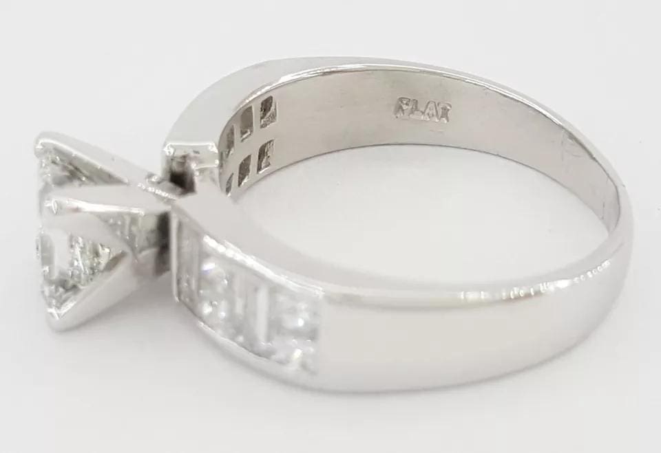 Princess & Baguette Cut Diamond Engagement Ring 1.64 ct Platinum Retail 8,995