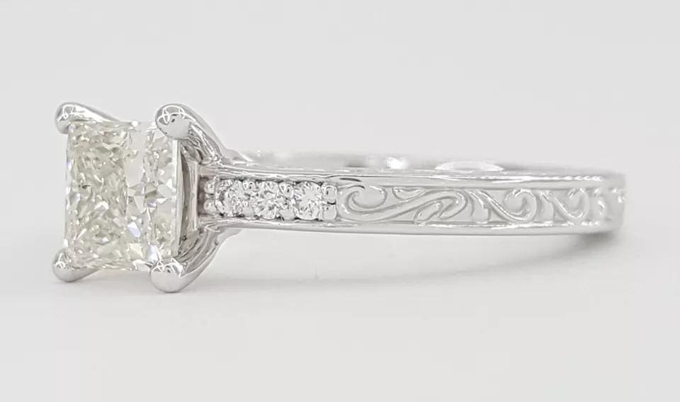 Princess Cut Diamond Solitaire Engagement Ring 1.06 ct 18K Gold GIA Rtl 6,500