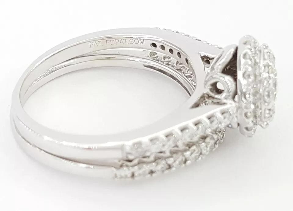 Round Diamond Halo Engagement Ring Set 1.25 ct 14k White Gold Rtl 3,995