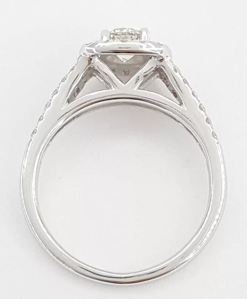 Round Brilliant Diamond Halo Engagement Ring 0.75 ct 14k White Gold Rtl 2,999