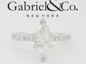 Gabriel & Co. Marquise Cut Diamond Engagement Ring 1.53 ct 14K Gold GIA Rtl 10K