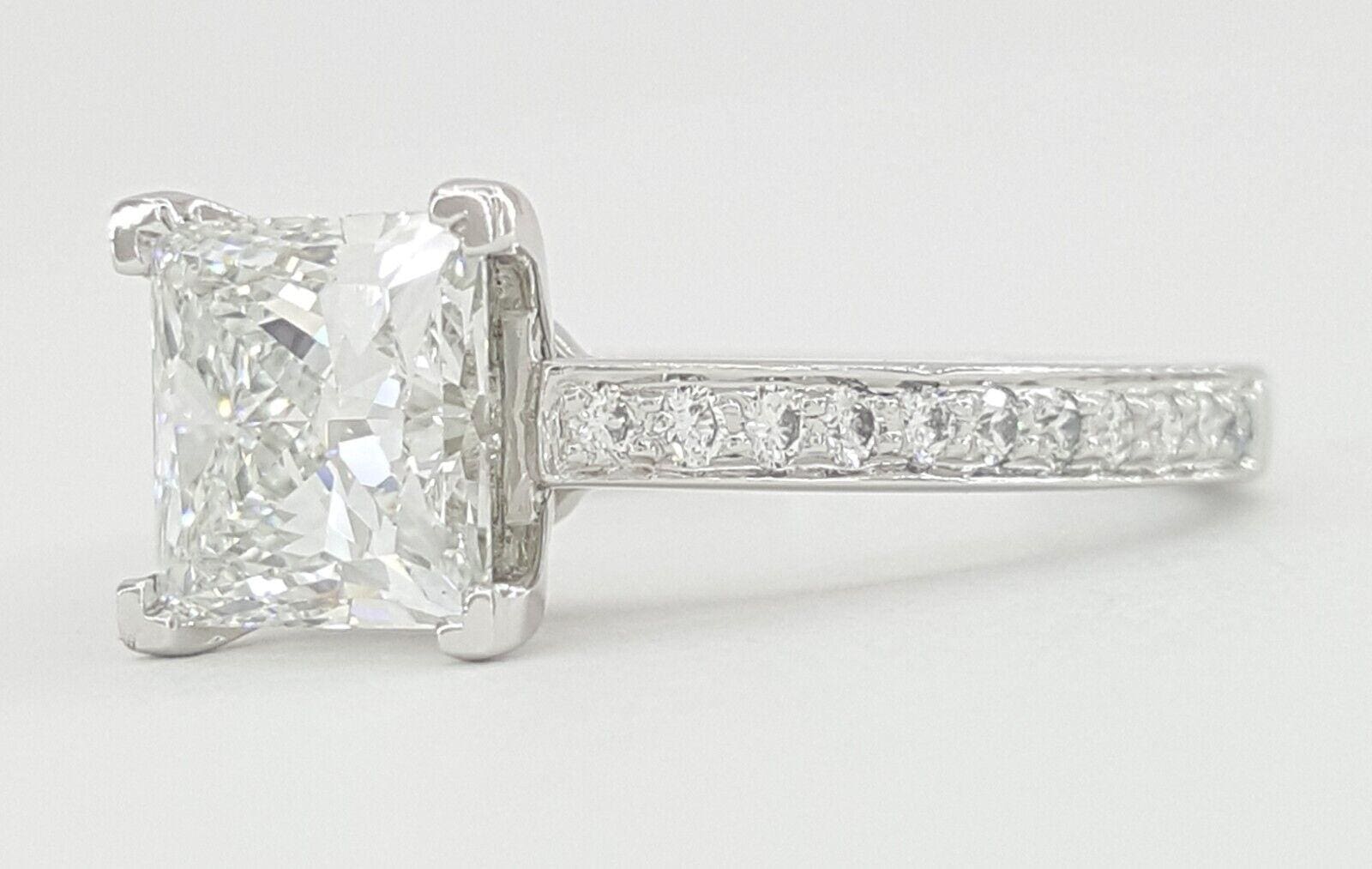 Tiffany & Co Novo Princess 1.98 ct Diamond Platinum Engagement Ring Retail $42K