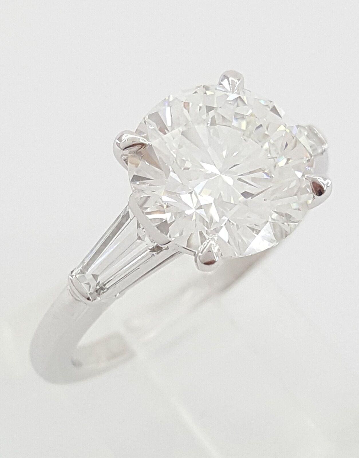 Tiffany & Co. Three Stone Round 3.91 ct Diamond Engagement Ring Rtl $195k