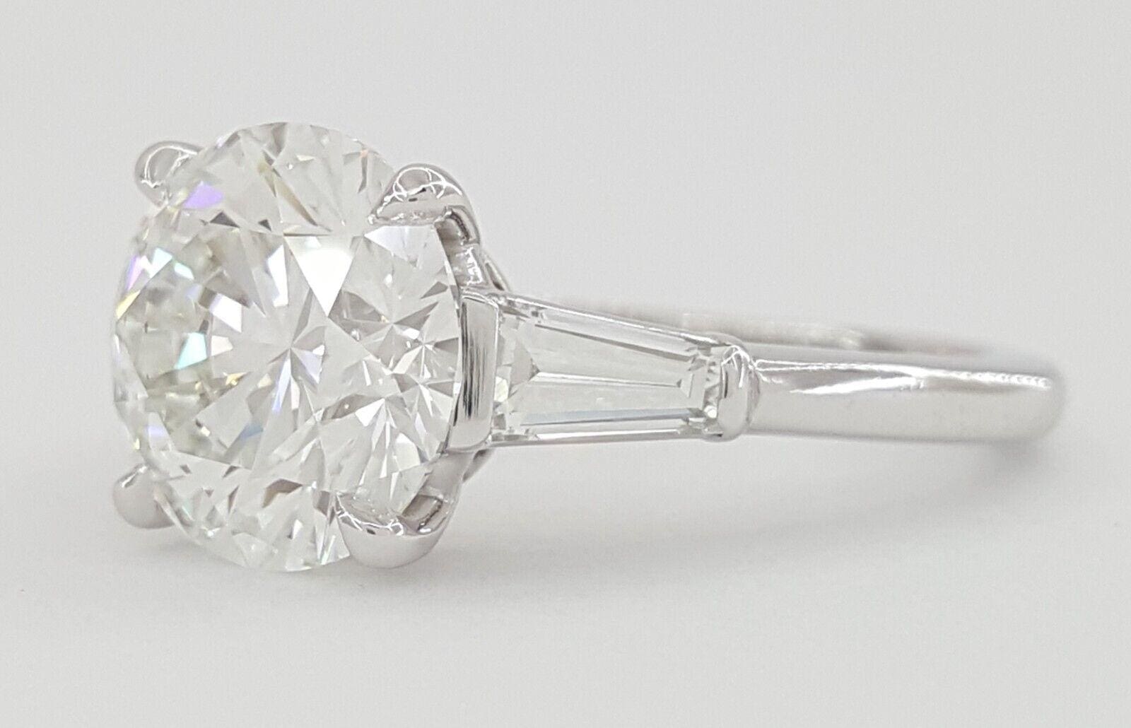 Tiffany & Co. Three Stone Round 3.91 ct Diamond Engagement Ring Rtl $195k