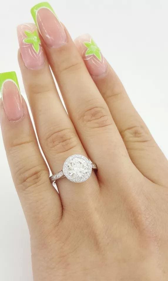 Tiffany & Co Embrace Round Diamond Halo Engagement Ring 2.27 ct Retail $57.5K