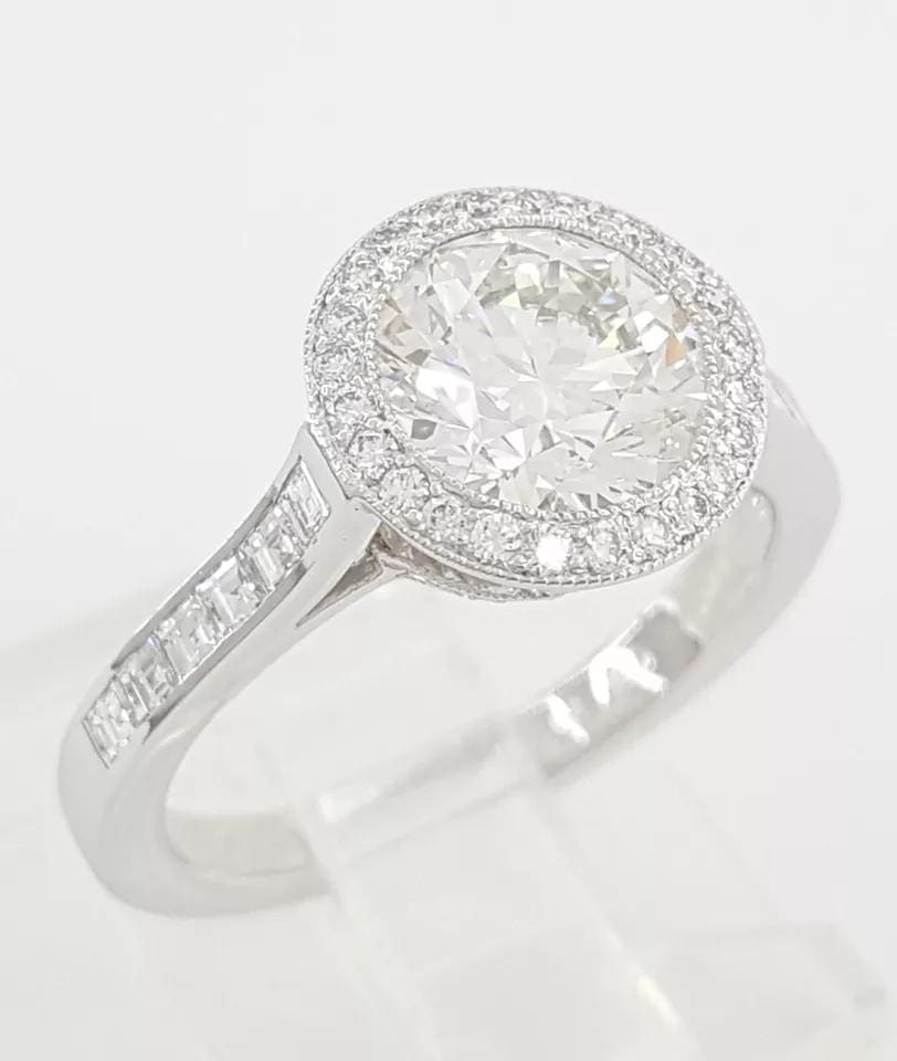 Tiffany & Co Embrace Round Diamond Halo Engagement Ring 2.27 ct Retail $57.5K
