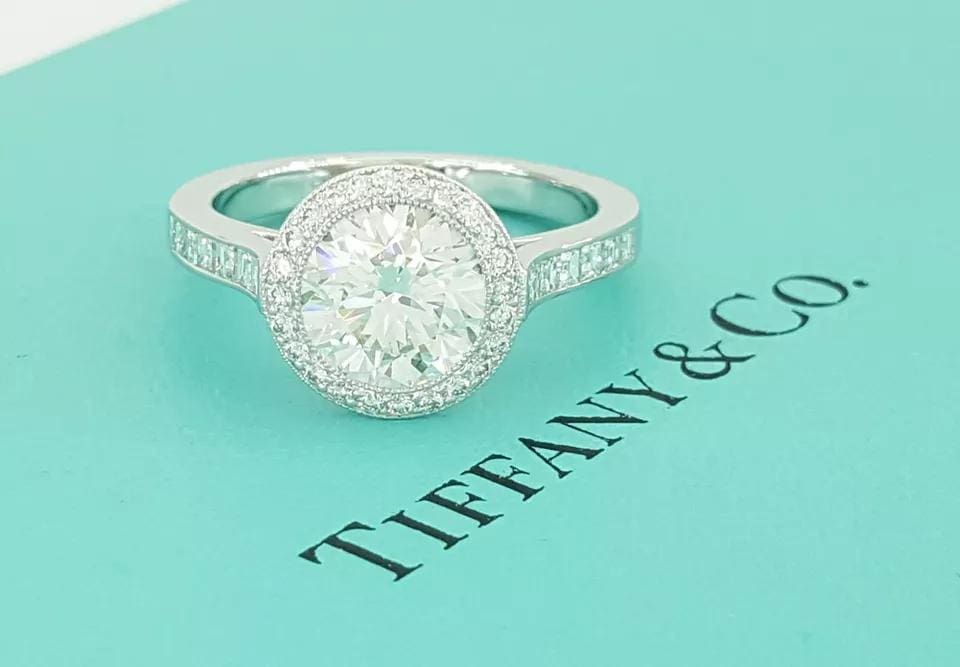 Tiffany & Co Embrace Round Diamond Halo Engagement Ring 2.27 ct Retail $57.5K