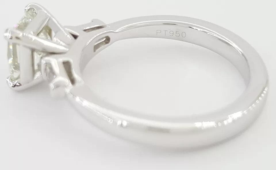 Princess Cut Diamond 3-Stone Engagement Ring 1.62 ct Platinum GIA Retail $14,500