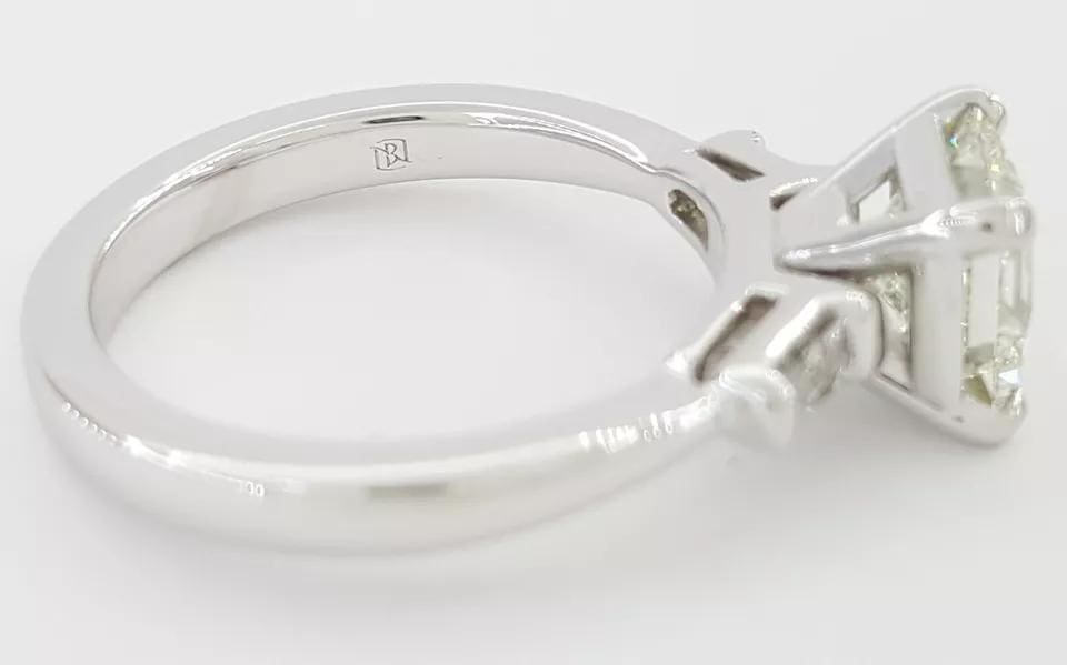 Princess Cut Diamond 3-Stone Engagement Ring 1.62 ct Platinum GIA Retail $14,500