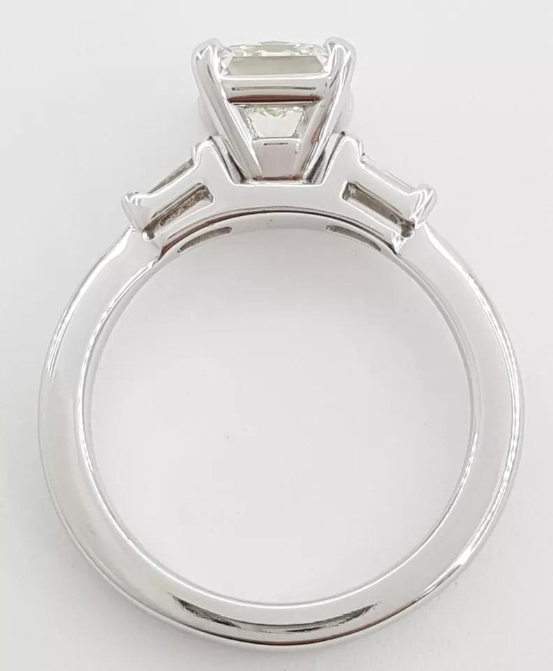 Princess Cut Diamond 3-Stone Engagement Ring 1.62 ct Platinum GIA Retail $14,500