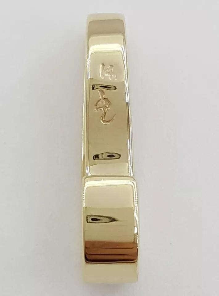 Princess Diamond Channel Set Slide Pendant 14K Yellow Gold 0.65 ct