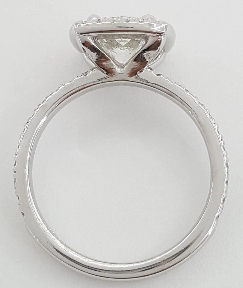 Cushion Brilliant Diamond Halo Engagement Ring 1.76 ct Platinum Retail $14.5k
