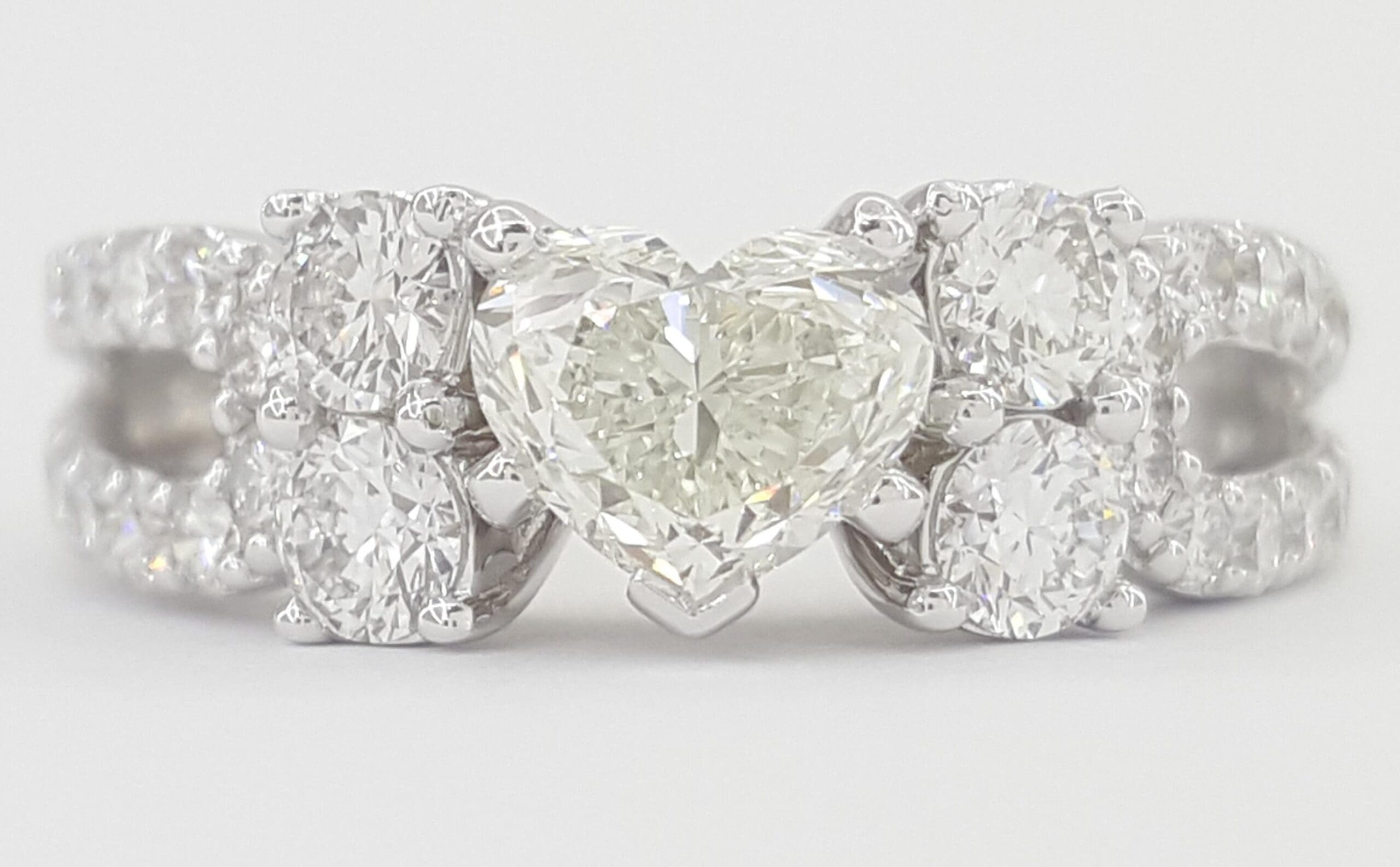Heart Diamond Engagement Ring 1.53 ct 18K White Gold GIA Retail $7,000