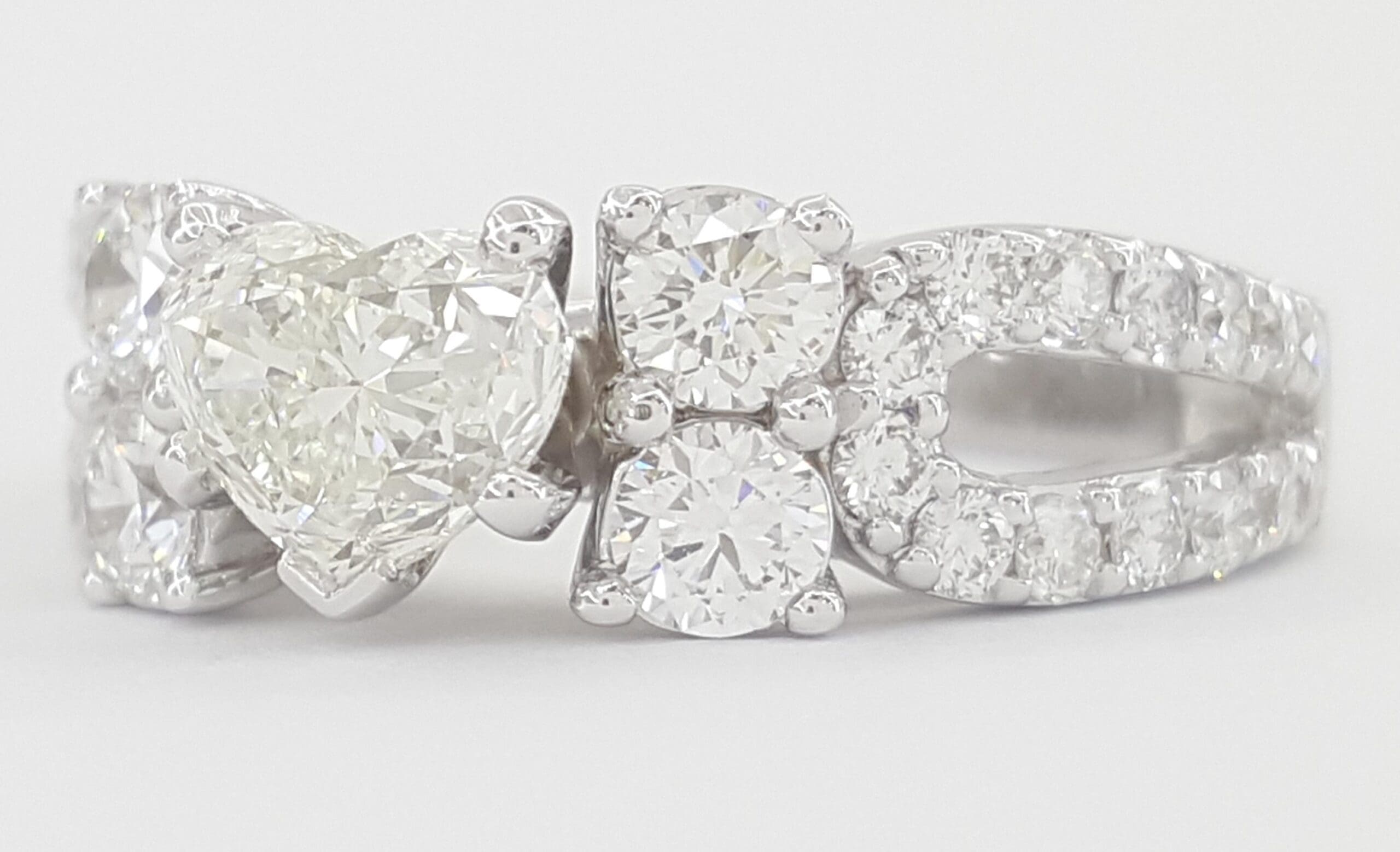 Heart Diamond Engagement Ring 1.53 ct 18K White Gold GIA Retail $7,000