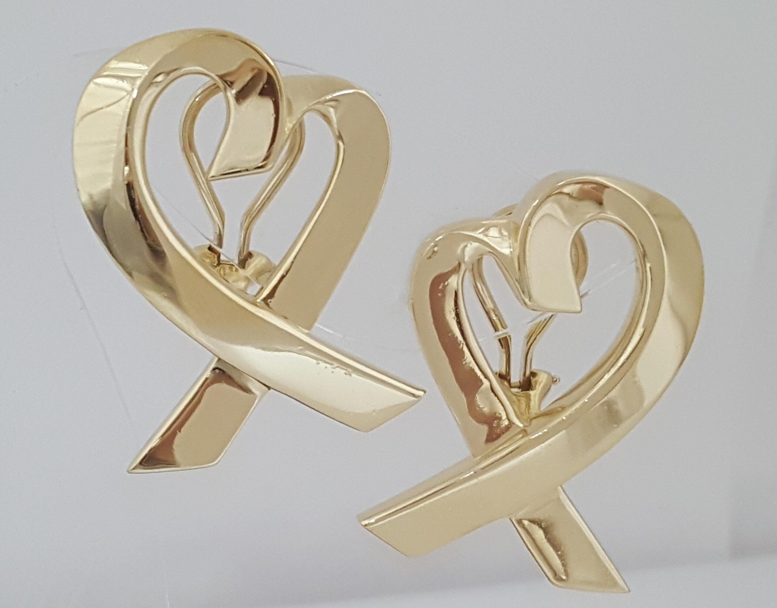 Vintage Tiffany & Co Paloma Picasso Large Loving Heart 18K Gold Earrings 21.5 gr