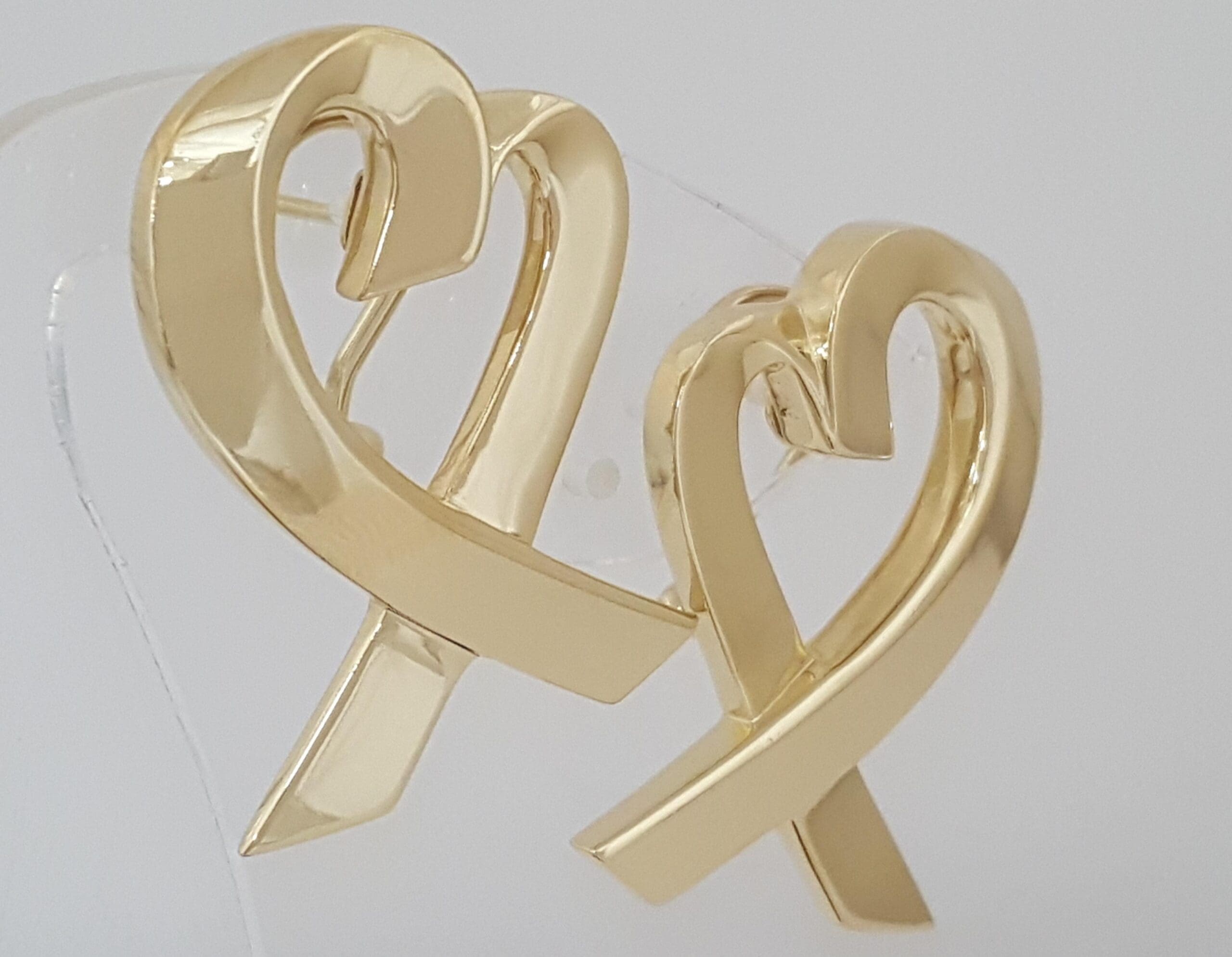 Vintage Tiffany & Co Paloma Picasso Large Loving Heart 18K Gold Earrings 21.5 gr