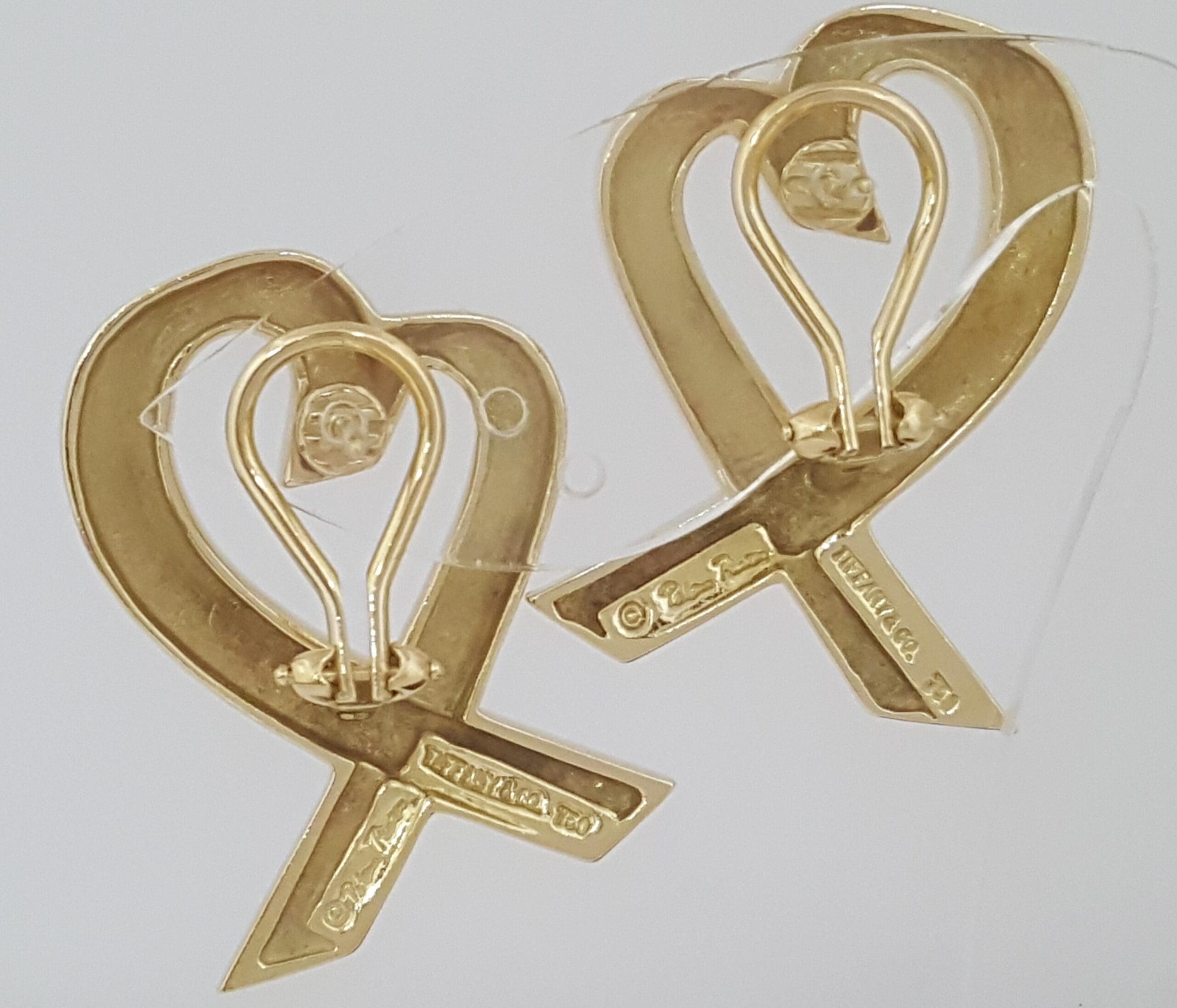 Vintage Tiffany & Co Paloma Picasso Large Loving Heart 18K Gold Earrings 21.5 gr