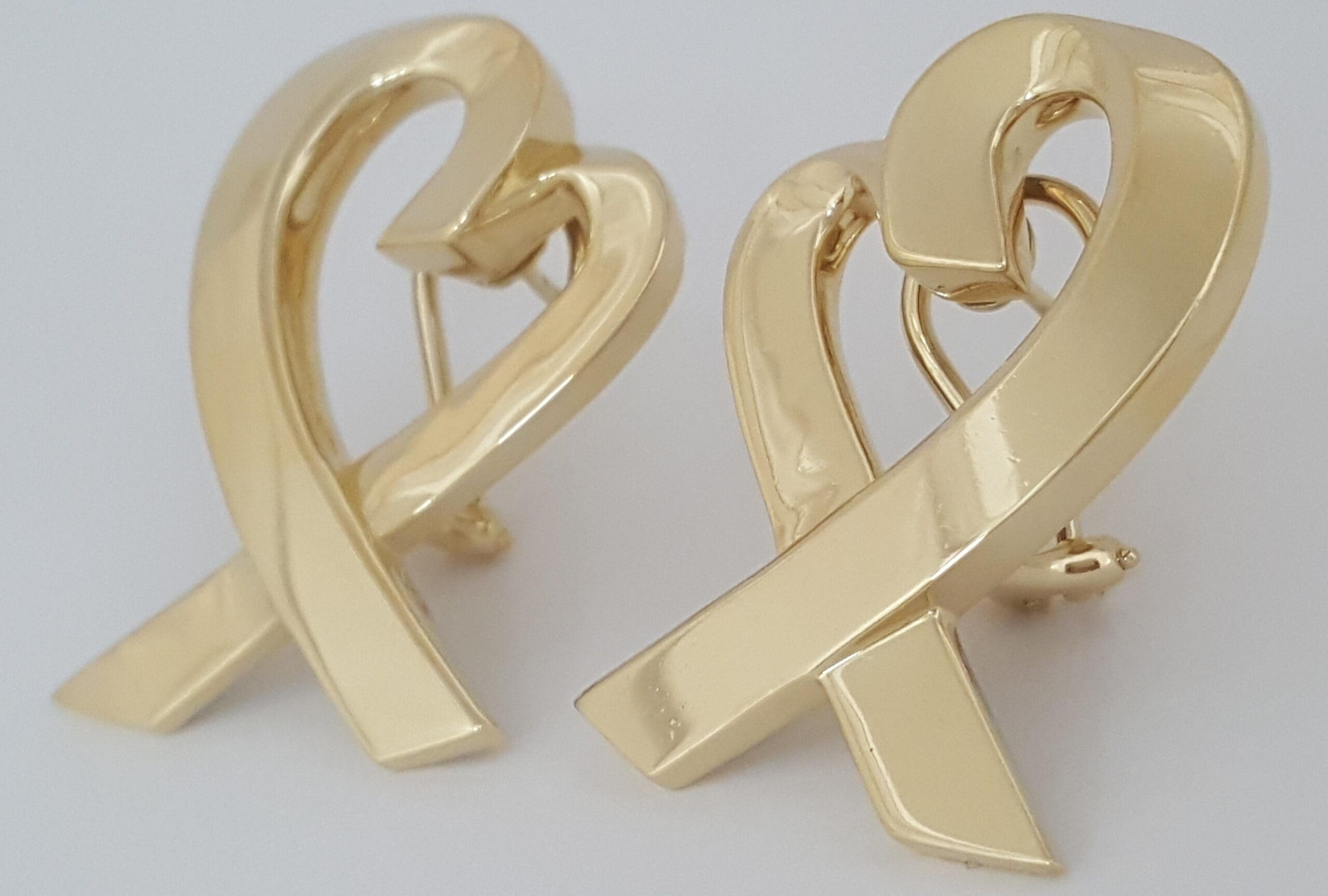 Vintage Tiffany & Co Paloma Picasso Large Loving Heart 18K Gold Earrings 21.5 gr