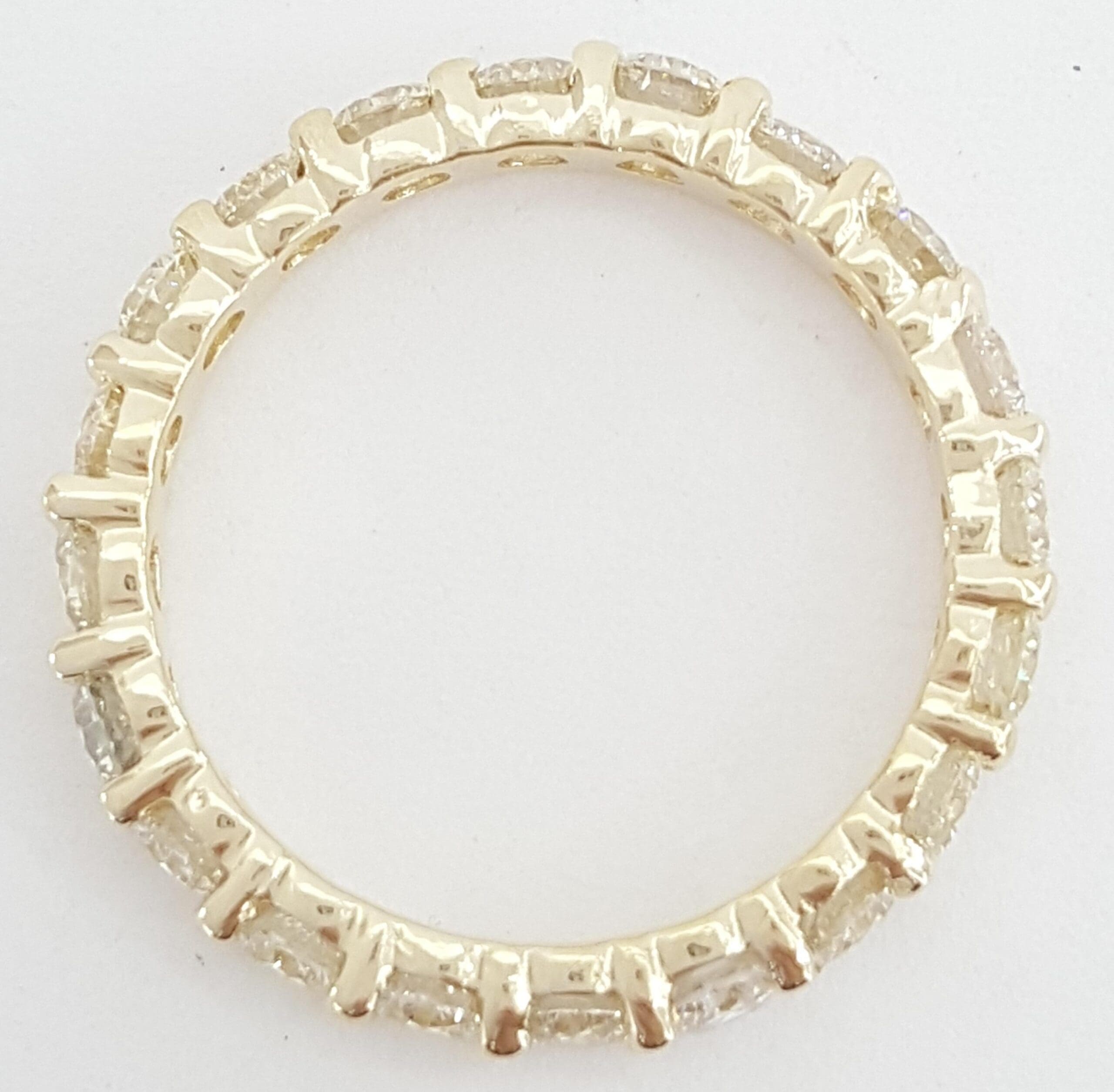 Round Diamond Full Circle Eternity 14k Yellow Gold Wedding Band Ring 2 ct 3mm
