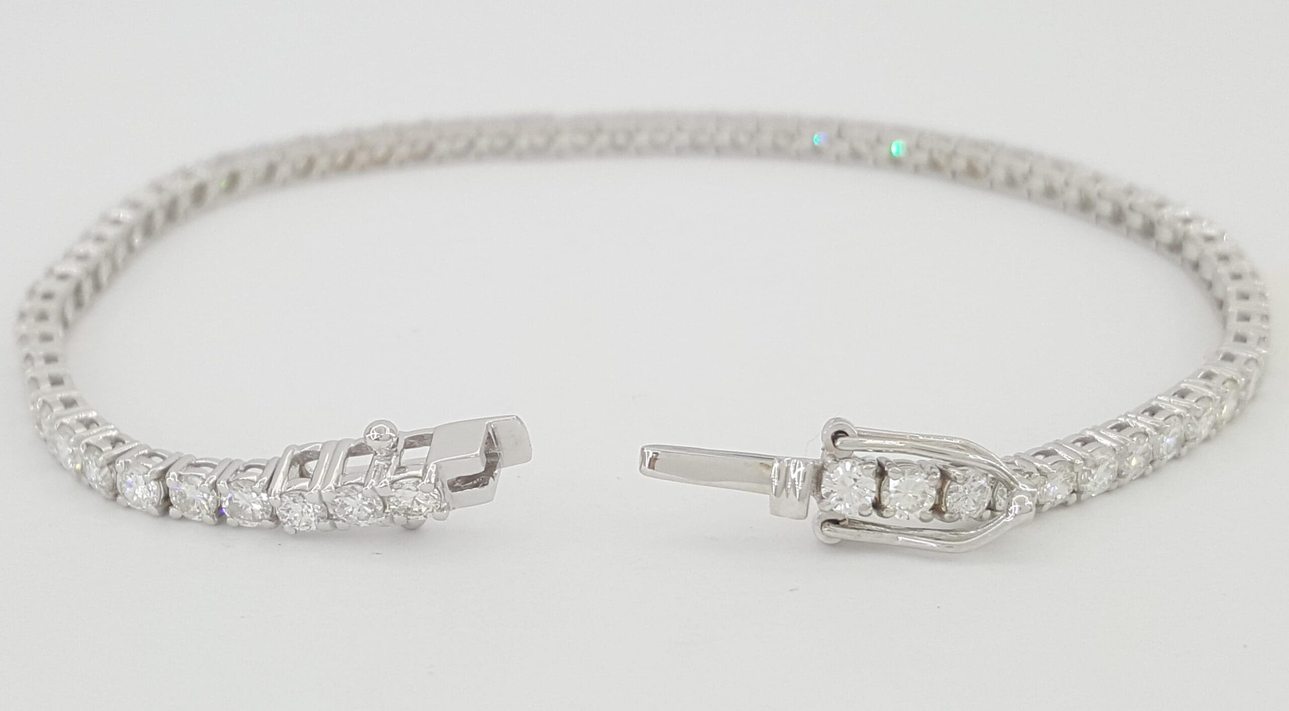 Round Diamond Tennis Bracelet 4 ct 18K White Gold 7.25" 2.8mm Retail $8,995