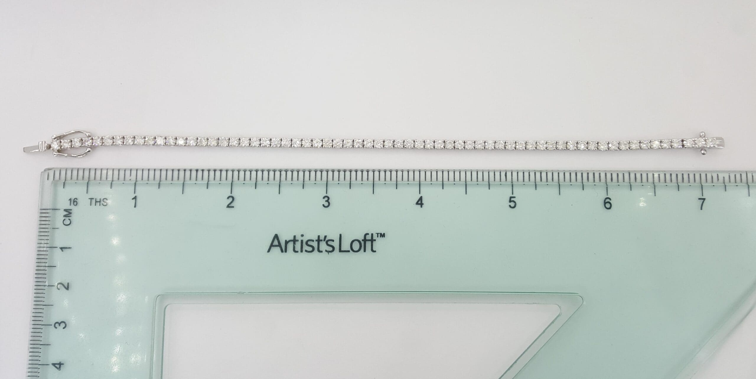 Round Diamond Tennis Bracelet 4 ct 18K White Gold 7.25" 2.8mm Retail $8,995