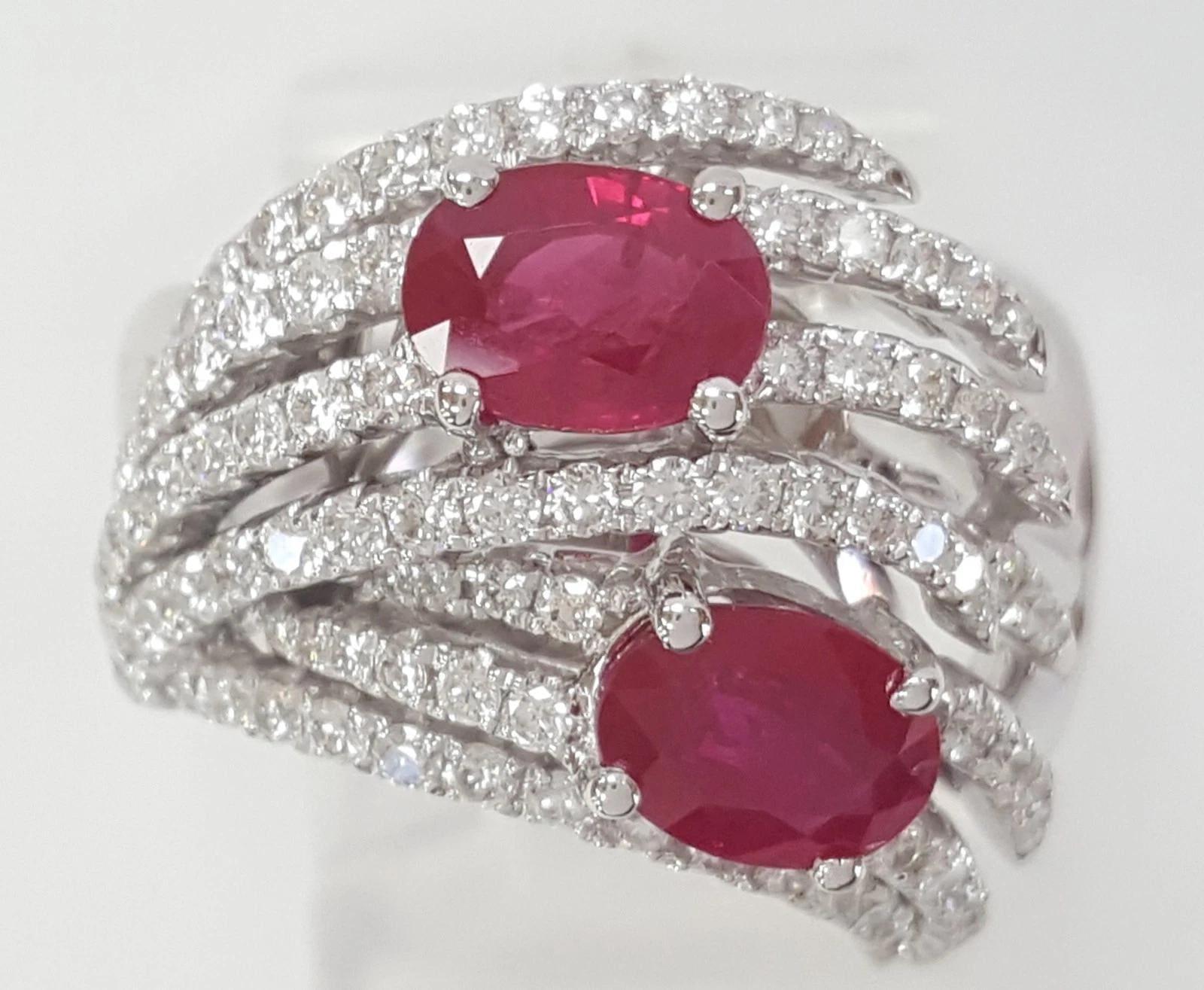 Burma Pigeon Blood Ruby & Diamond Ring 3.31 ct 18k White Gold