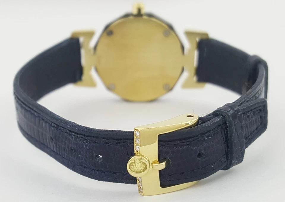 Century 18k Yellow Gold Diamond MOP Dial Sapphire Watch 24mm 19.3 Gr