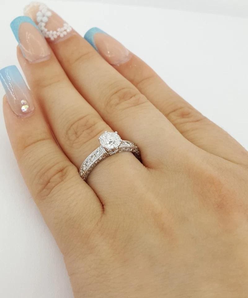 Vintage Old European Cut Diamond Engagement Ring 1.49 ct GIA E/SI1