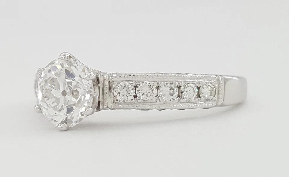 Vintage Old European Cut Diamond Engagement Ring 1.49 ct GIA E/SI1
