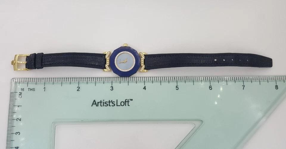 Century 18k Yellow Gold Diamond MOP Dial Sapphire Watch 24mm 19.3 Gr