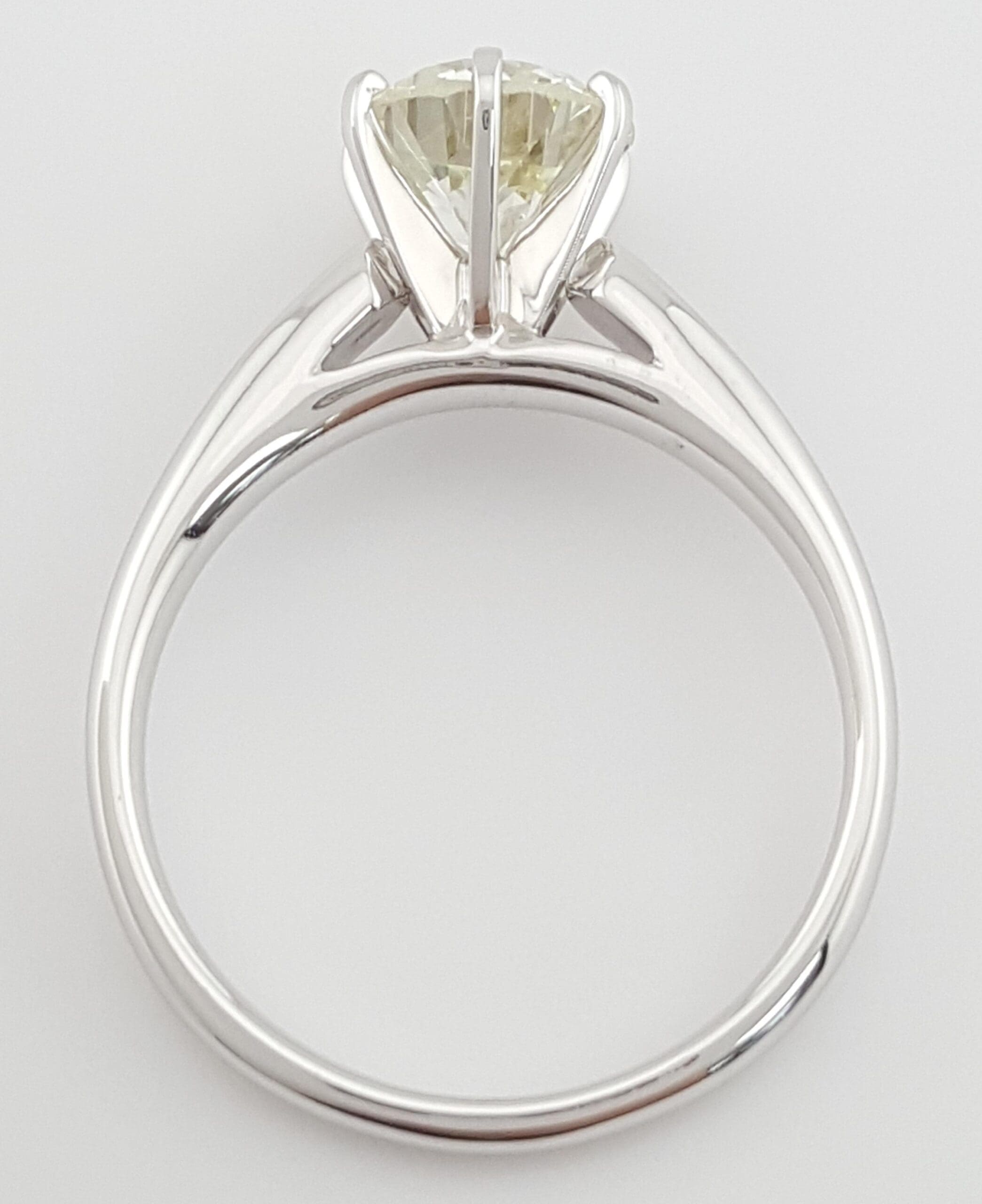 Antique Old European Diamond Solitaire Engagement Ring 1.8 ct 14k White Gold