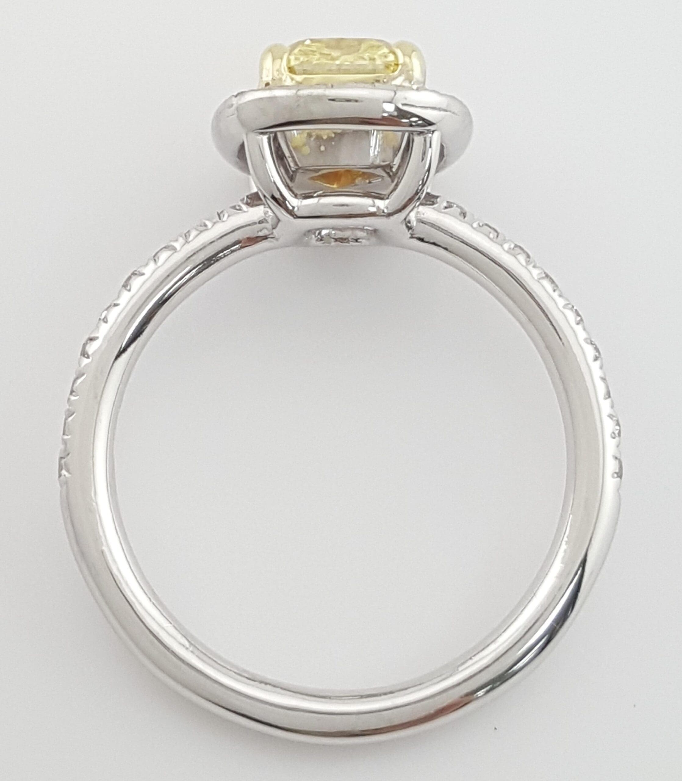 Fancy Intense Yellow Radiant Diamond Halo Engagement Ring 1.27 ct 14k Rtl $12.5K