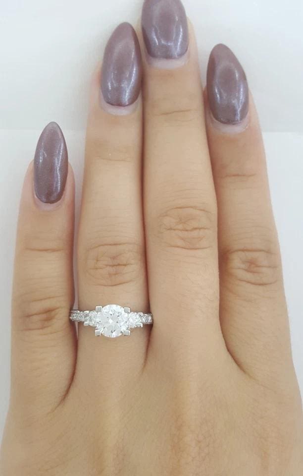 Tacori Crescent Platinum Three 3-Stone Semi-Mount 0.48 ct Engagement Ring $5,720