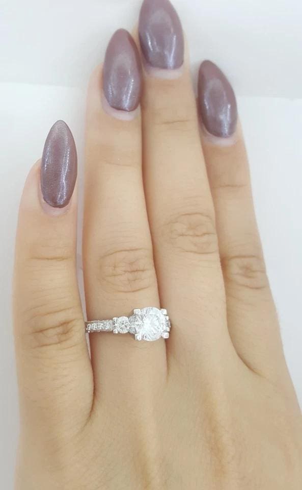 Tacori Crescent Platinum Three 3-Stone Semi-Mount 0.48 ct Engagement Ring $5,720
