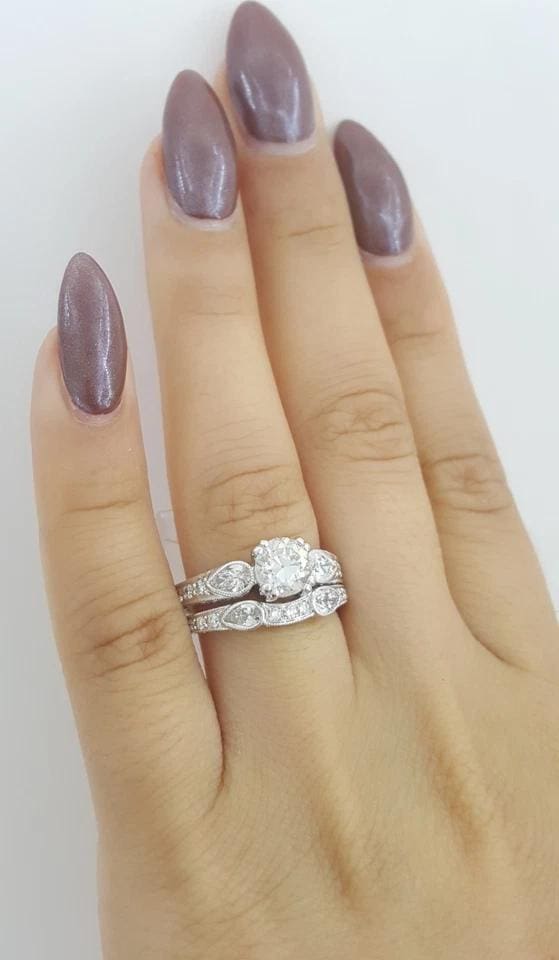 Vintage Old European Cut Diamond Engagement Wedding Ring 2.34 ct 14k