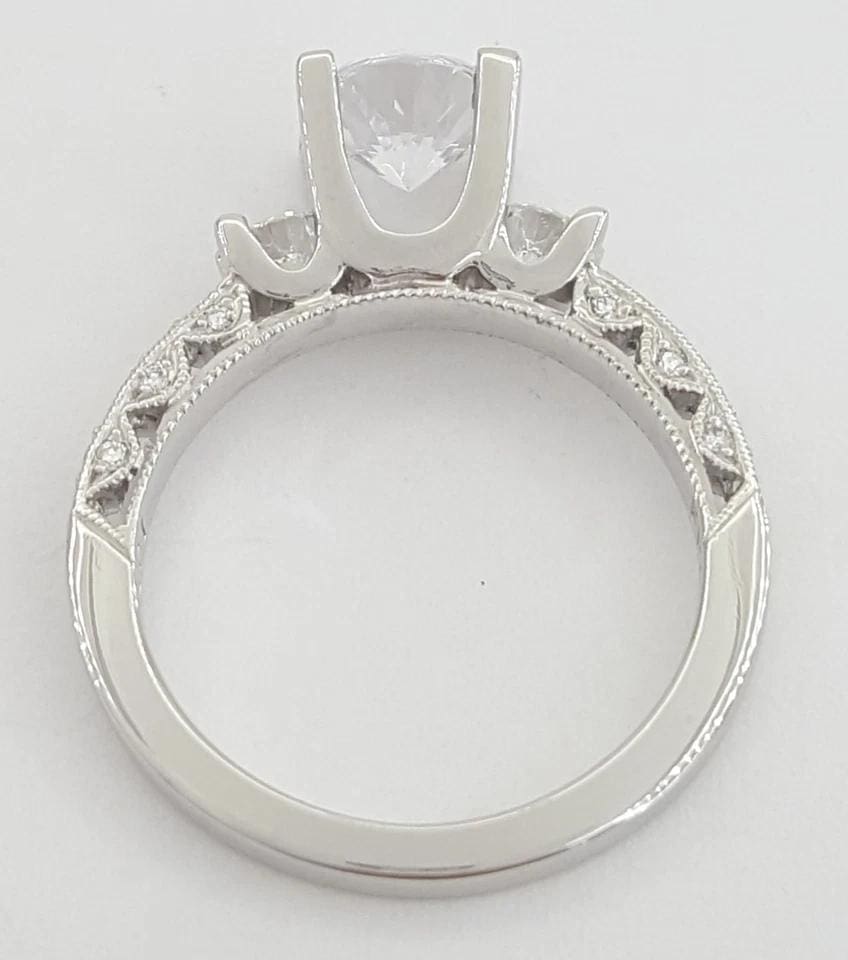 Tacori Crescent Platinum Three 3-Stone Semi-Mount 0.48 ct Engagement Ring $5,720