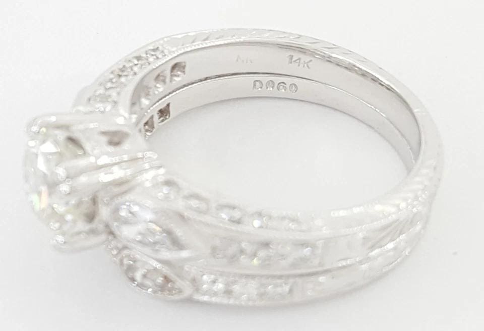 Vintage Old European Cut Diamond Engagement Wedding Ring 2.34 ct 14k