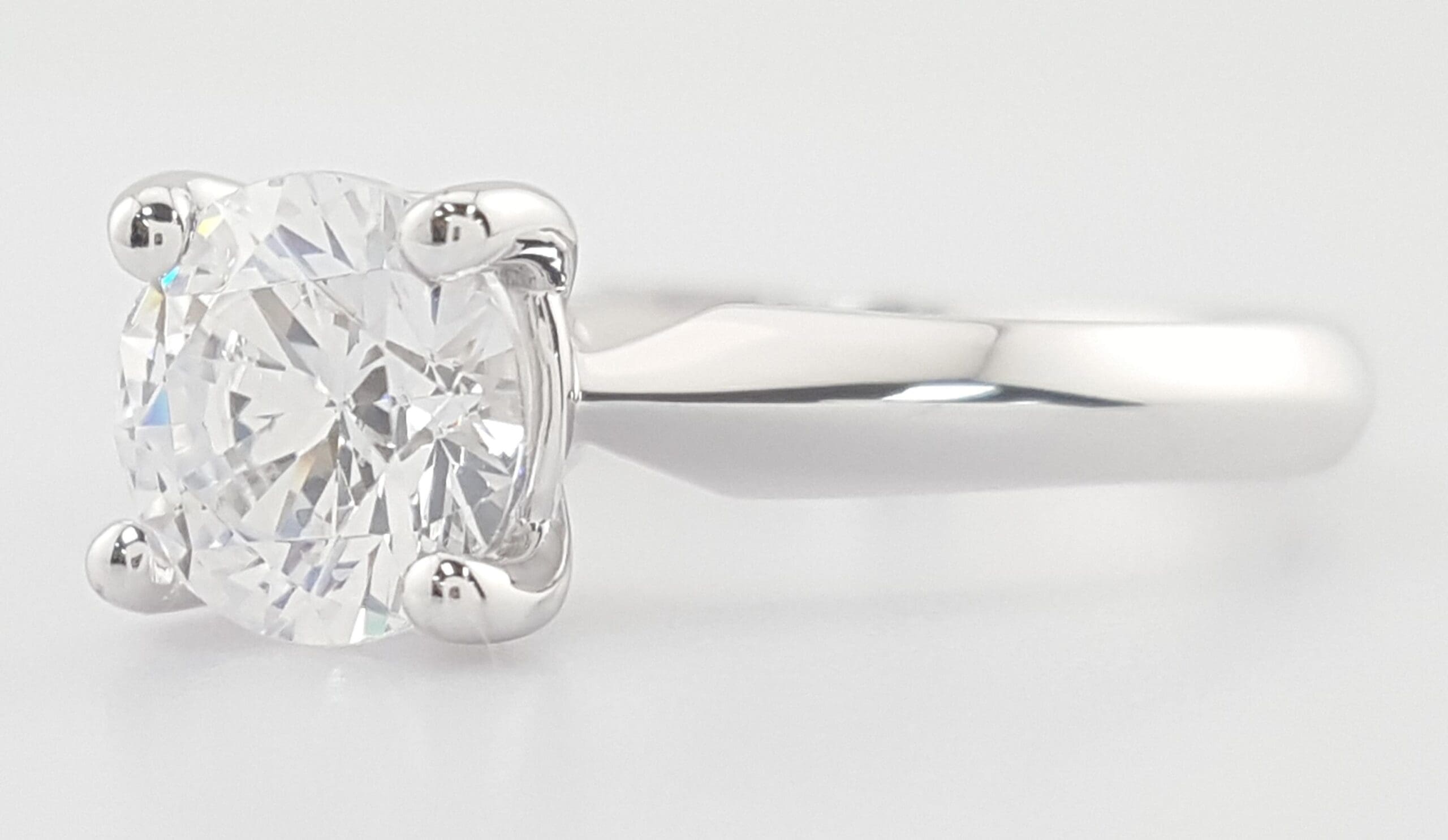 Ritani 1RZ7264 Solitaire Semi-Mount 18k White Gold Engagement Ring Rtl $1923