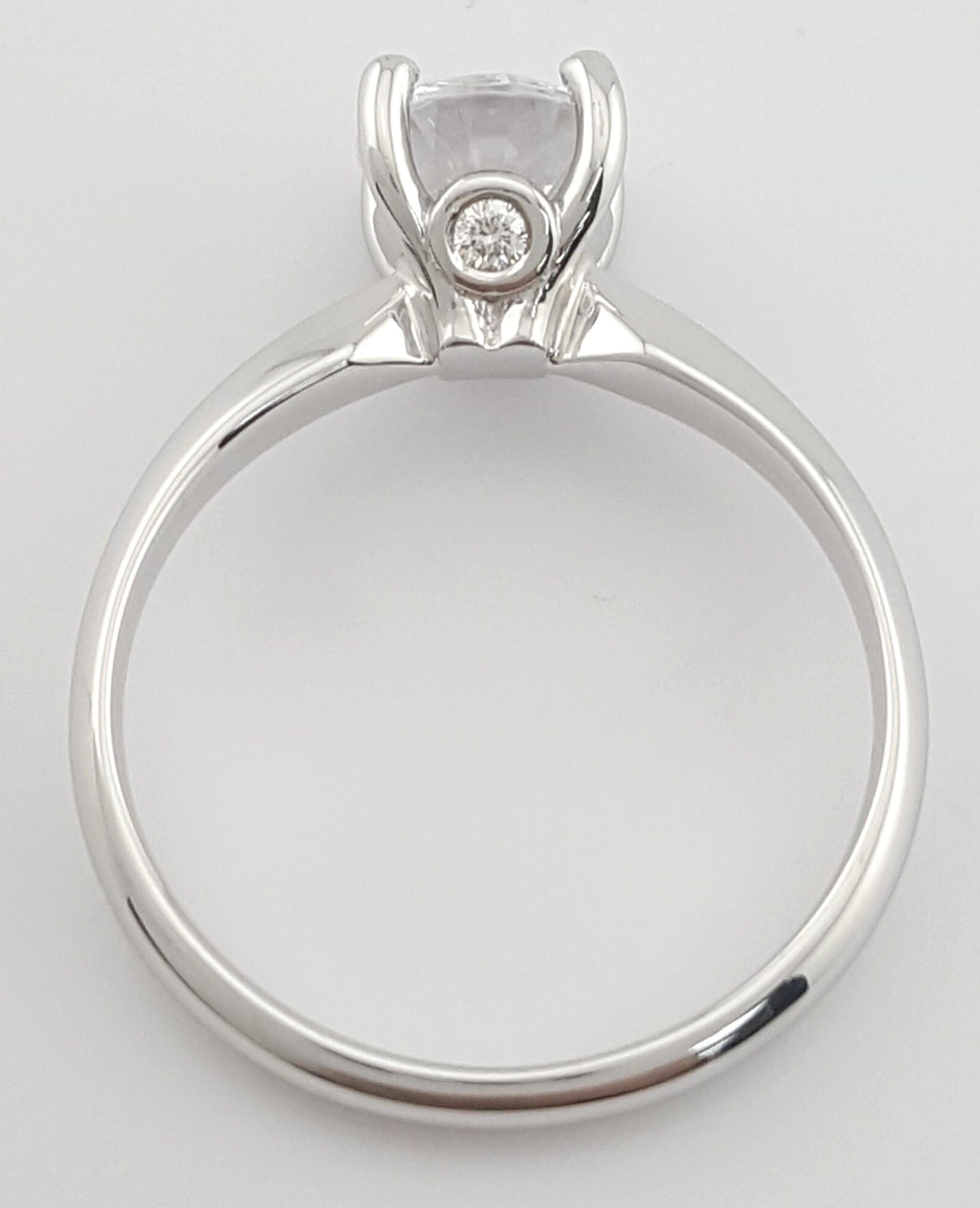 Ritani 1RZ7264 Solitaire Semi-Mount 18k White Gold Engagement Ring Rtl $1923