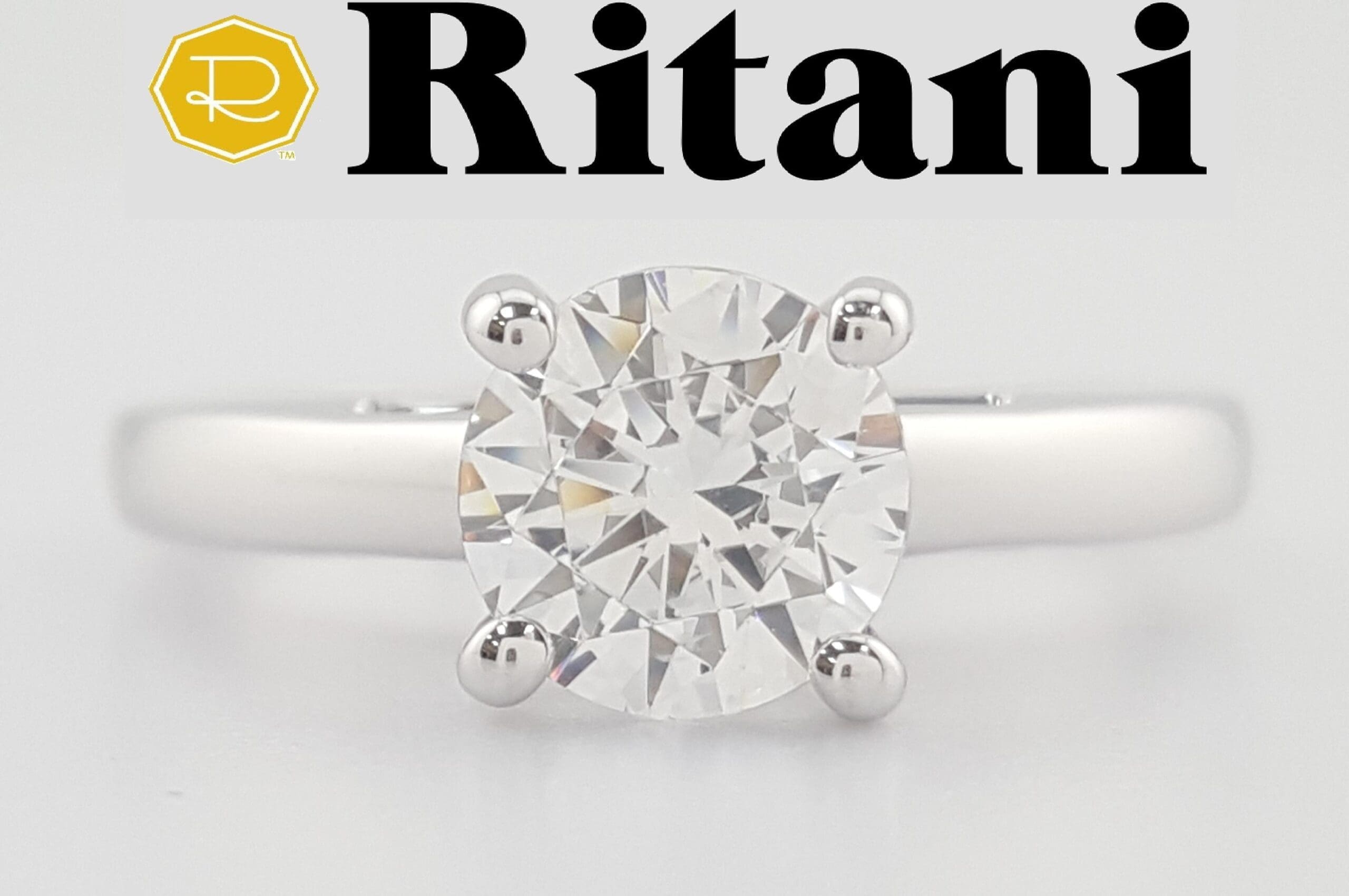 Ritani 1RZ7234 Cathedral Surprise Semi-Mount Engagement Ring 18k Gold Rtl $1492