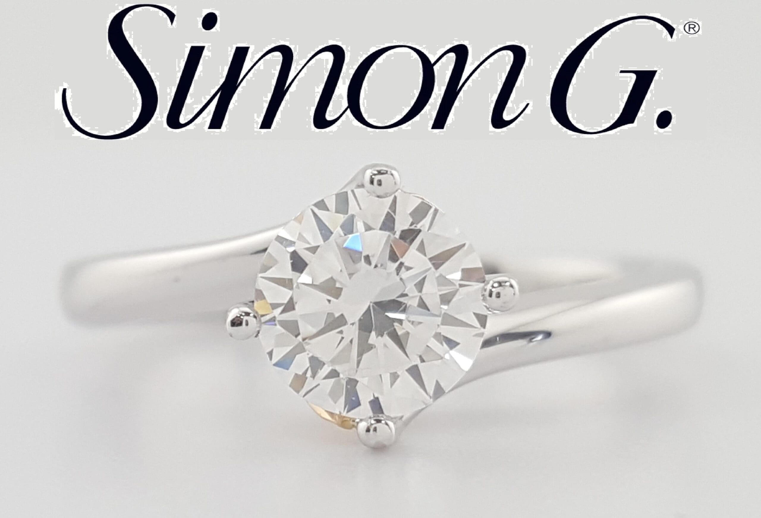 Simon G MR2956 Solitaire Semi-Mount 18k White & Rose Gold Engagement Ring $1,830