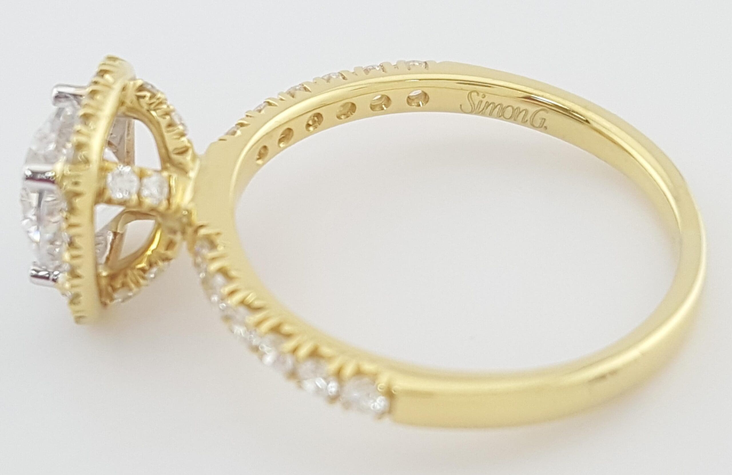 Simon G MR2132 Semi-Mount Diamond 0.44 ct 18k Yellow Gold Engagement Ring $3,570