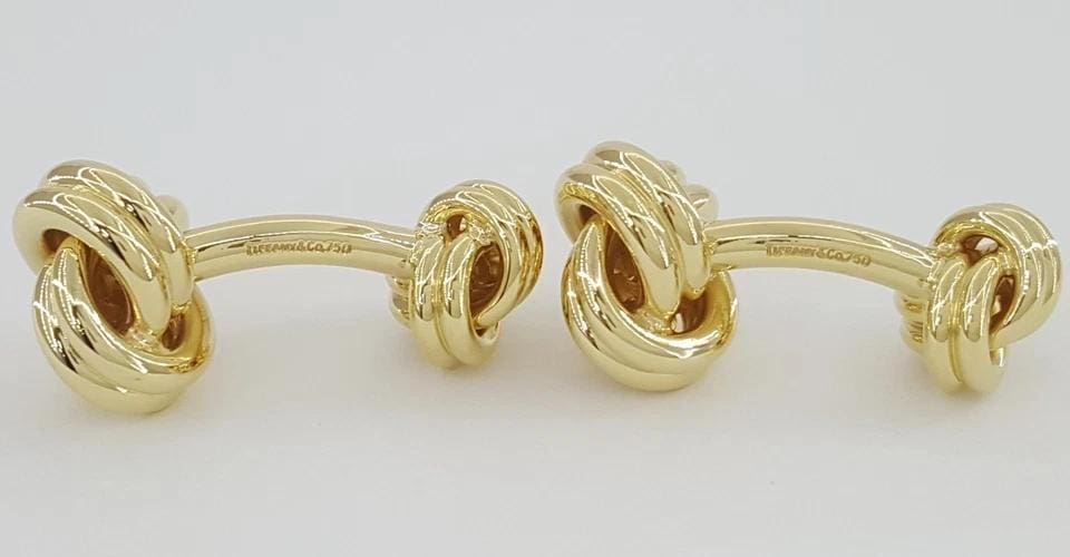 Vintage Tiffany & Co Knot Cufflinks 27 Grams 18k Yellow Gold