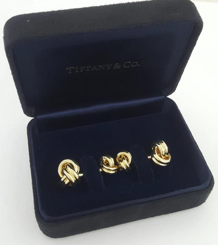 Vintage Tiffany & Co Knot Cufflinks 27 Grams 18k Yellow Gold