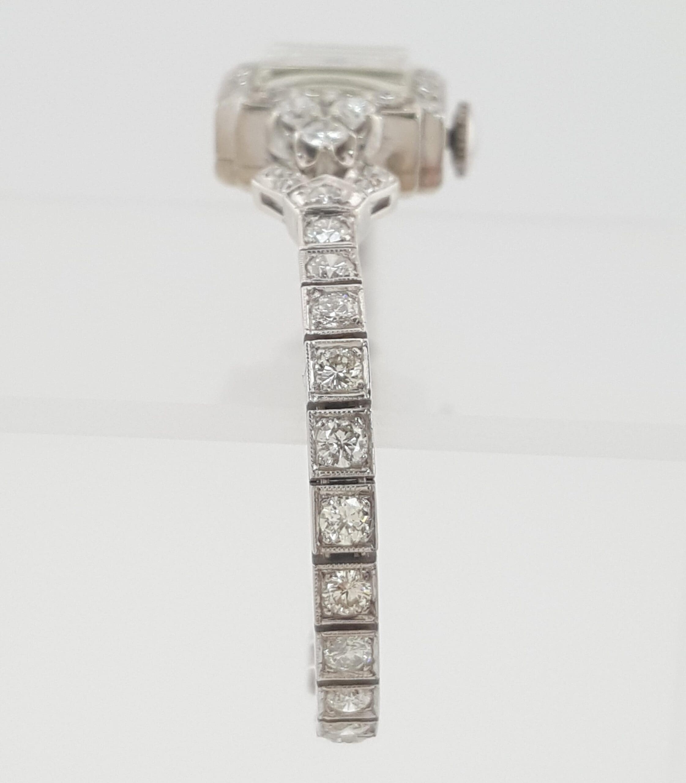 Vintage Ladies Hamilton Diamond Manual Watch 14k White Gold 2.5 ct 15.2 Grams