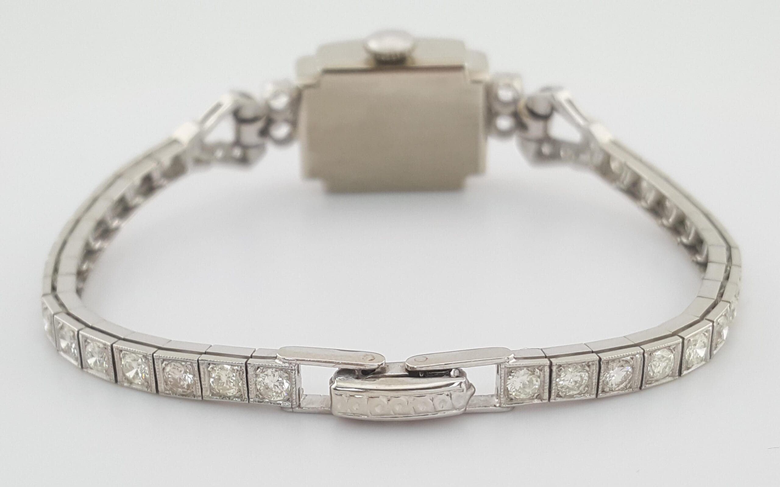 Vintage Ladies Hamilton Diamond Manual Watch 14k White Gold 2.5 ct 15.2 Grams