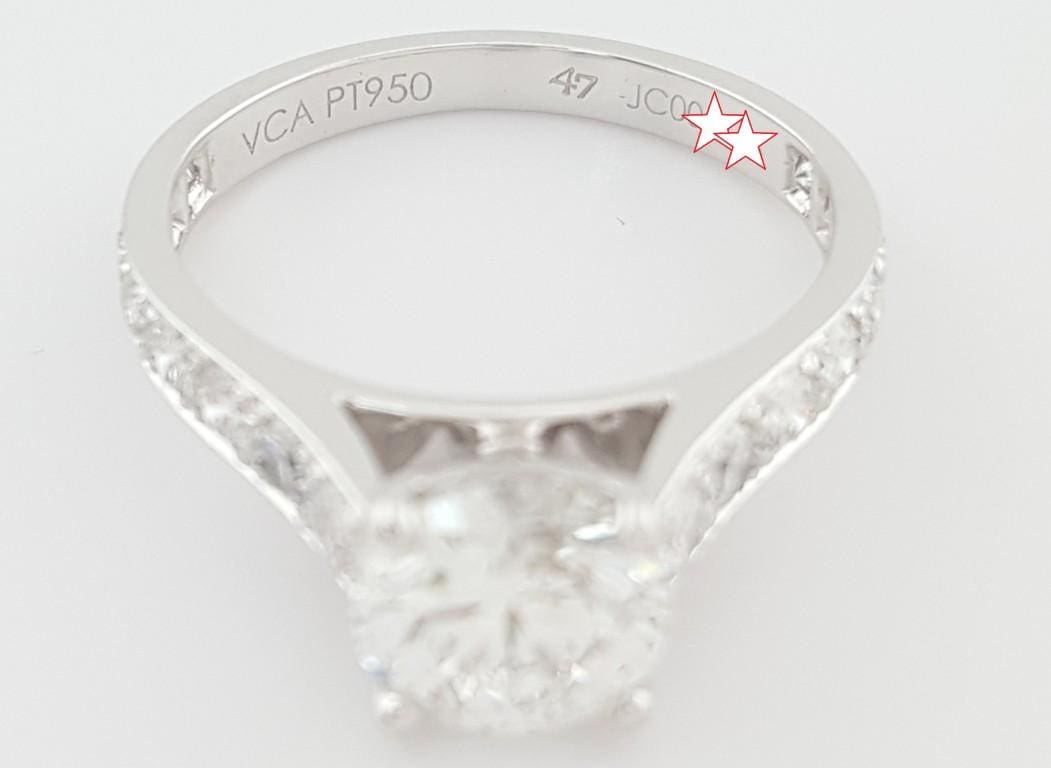 Van Cleef & Arpels VCA Round Diamond Solitaire Engagement Ring 1.5 ct Rtl $30K