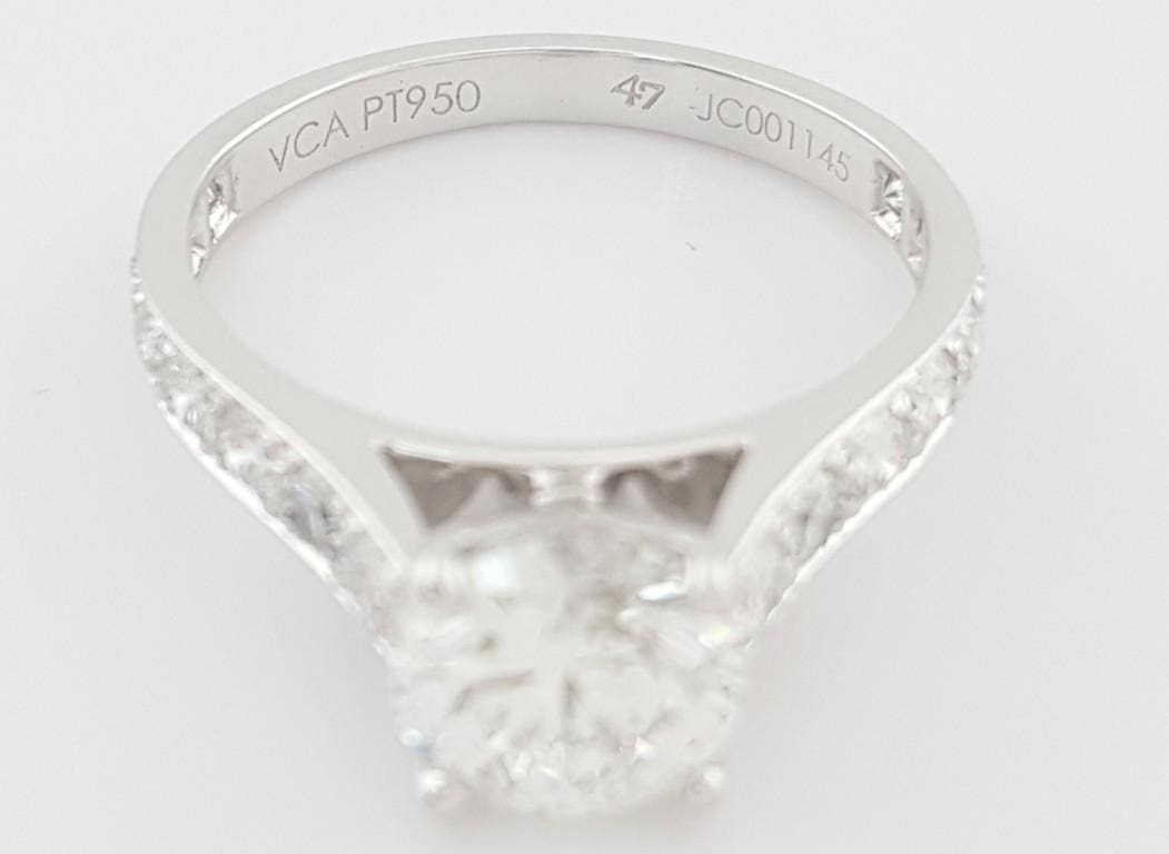 Van Cleef & Arpels VCA Round Diamond Solitaire Engagement Ring 1.5 ct Rtl $30K